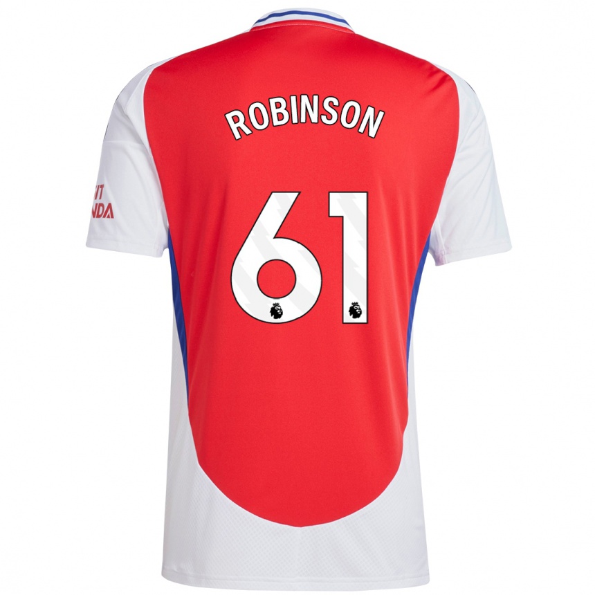 Kids Football Josh Robinson #61 Red White Home Jersey 2024/25 T-Shirt