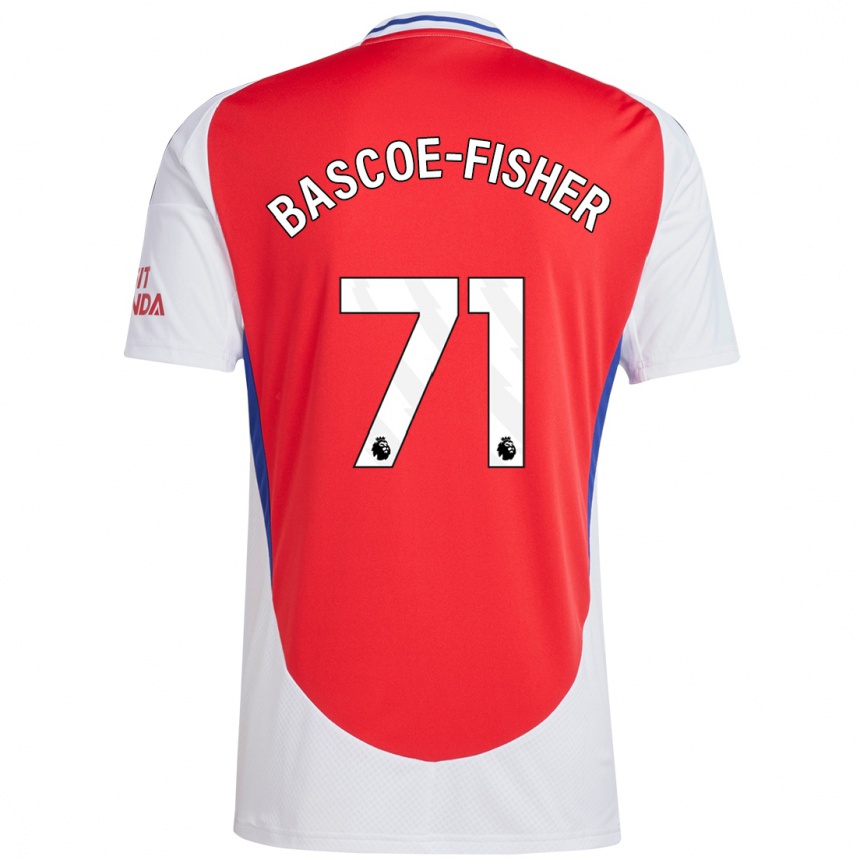 Kids Football Jakai Bascoe-Fisher #71 Red White Home Jersey 2024/25 T-Shirt