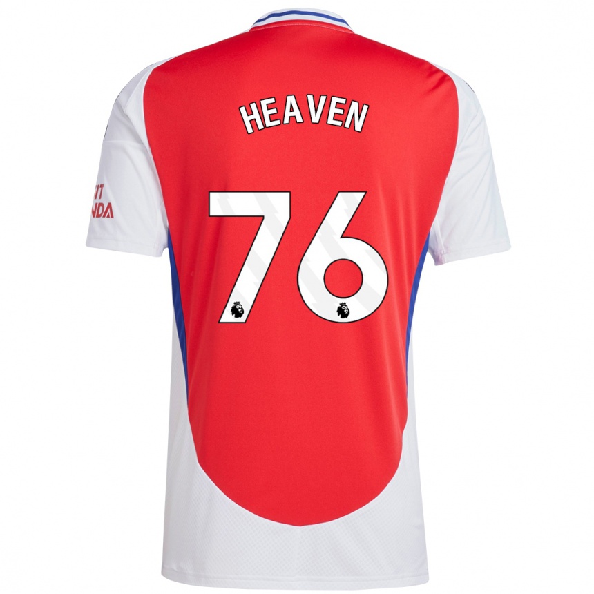 Kids Football Ayden Heaven #76 Red White Home Jersey 2024/25 T-Shirt