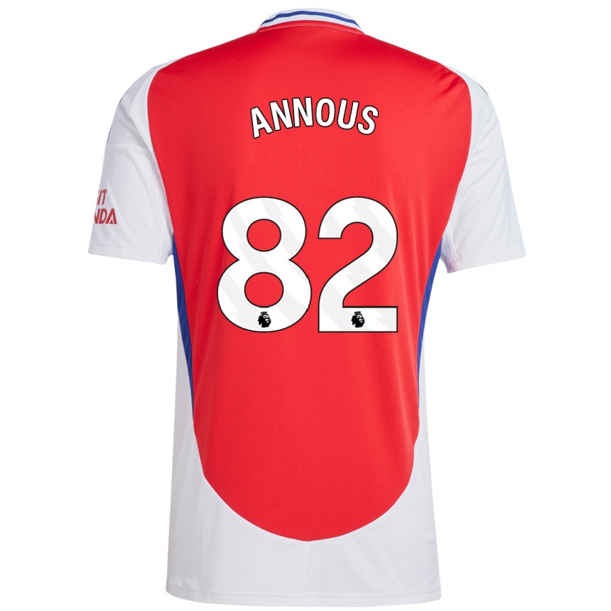 Kids Football Andre Annous #82 Red White Home Jersey 2024/25 T-Shirt