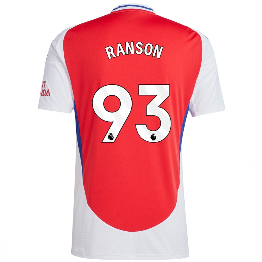 Kids Football Khari Ranson #93 Red White Home Jersey 2024/25 T-Shirt