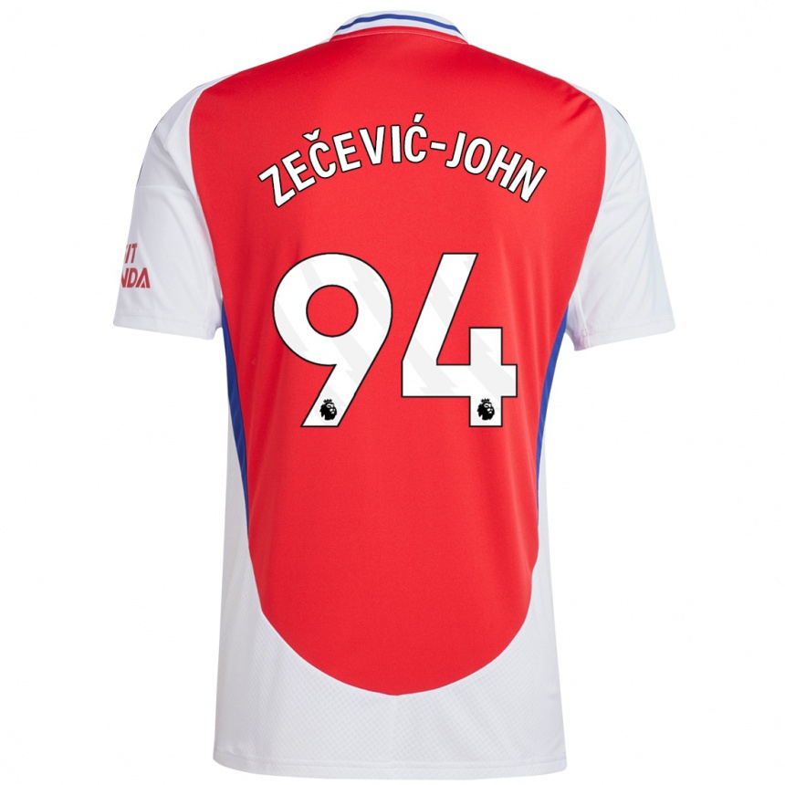 Kids Football Louis Zečević-John #94 Red White Home Jersey 2024/25 T-Shirt