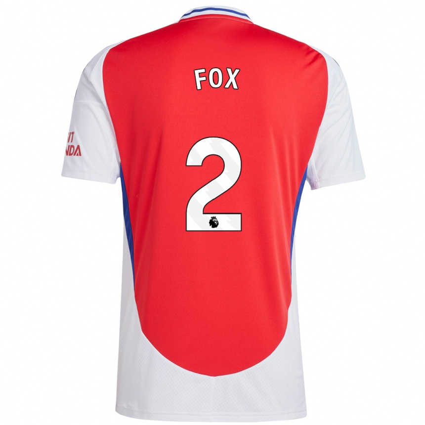 Kids Football Emily Fox #2 Red White Home Jersey 2024/25 T-Shirt