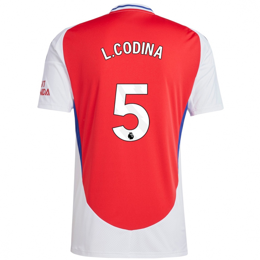 Kids Football Laia Codina #5 Red White Home Jersey 2024/25 T-Shirt