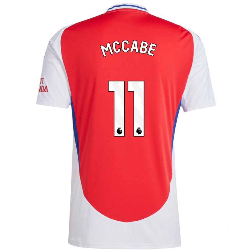 Kids Football Katie Mccabe #11 Red White Home Jersey 2024/25 T-Shirt