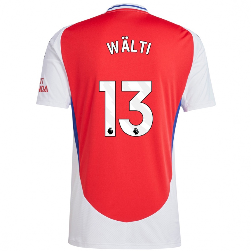 Kids Football Lia Wälti #13 Red White Home Jersey 2024/25 T-Shirt