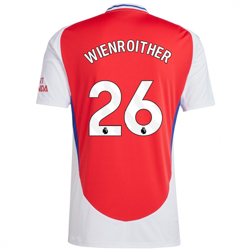 Kids Football Laura Wienroither #26 Red White Home Jersey 2024/25 T-Shirt