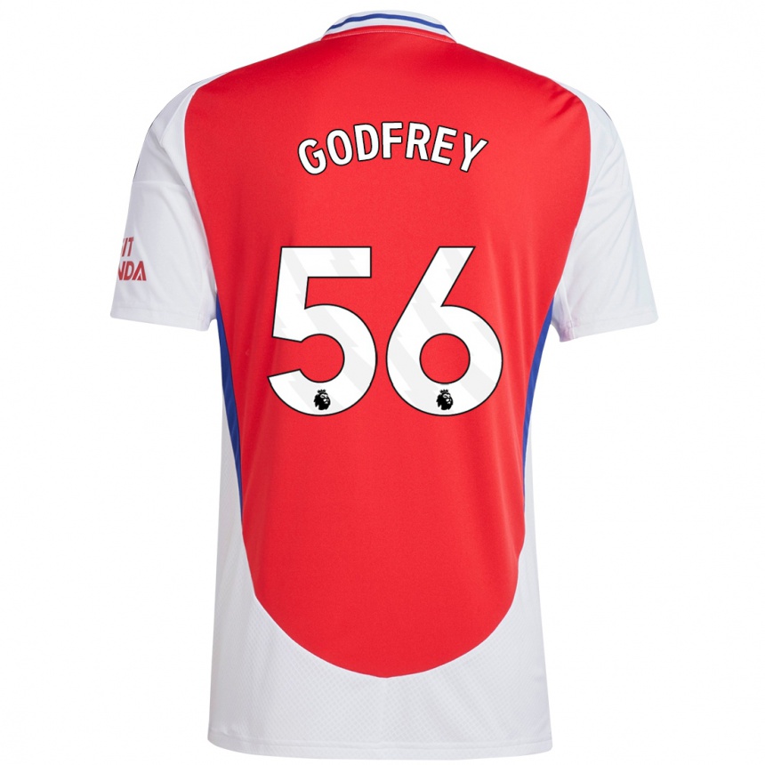 Kids Football Freya Godfrey #56 Red White Home Jersey 2024/25 T-Shirt