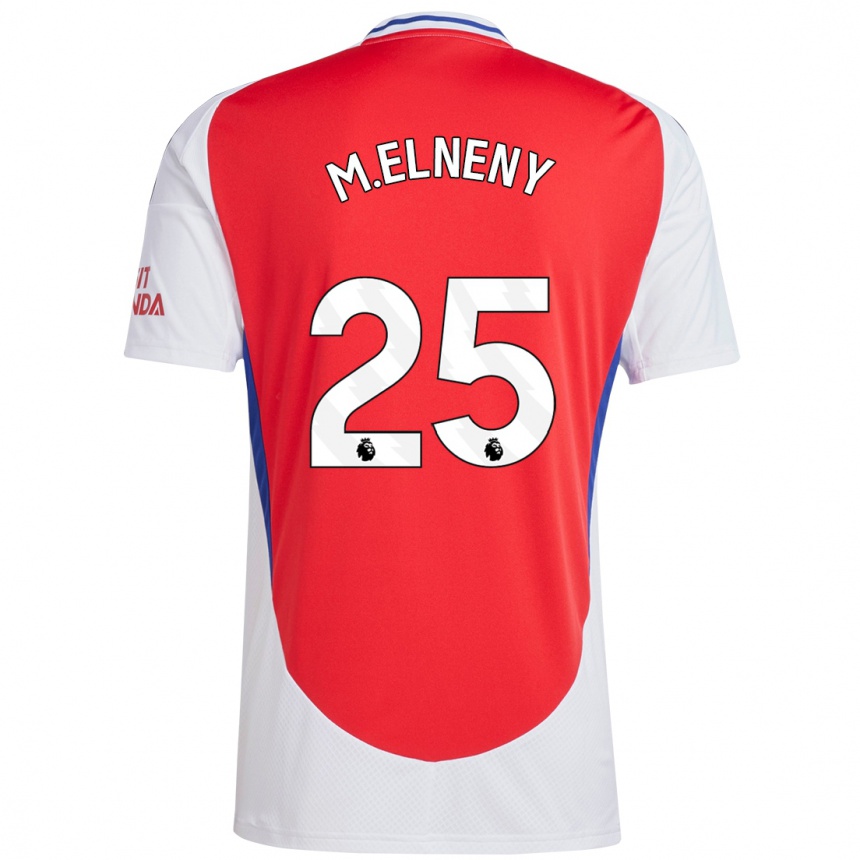 Kids Football Mohamed Elneny #25 Red White Home Jersey 2024/25 T-Shirt