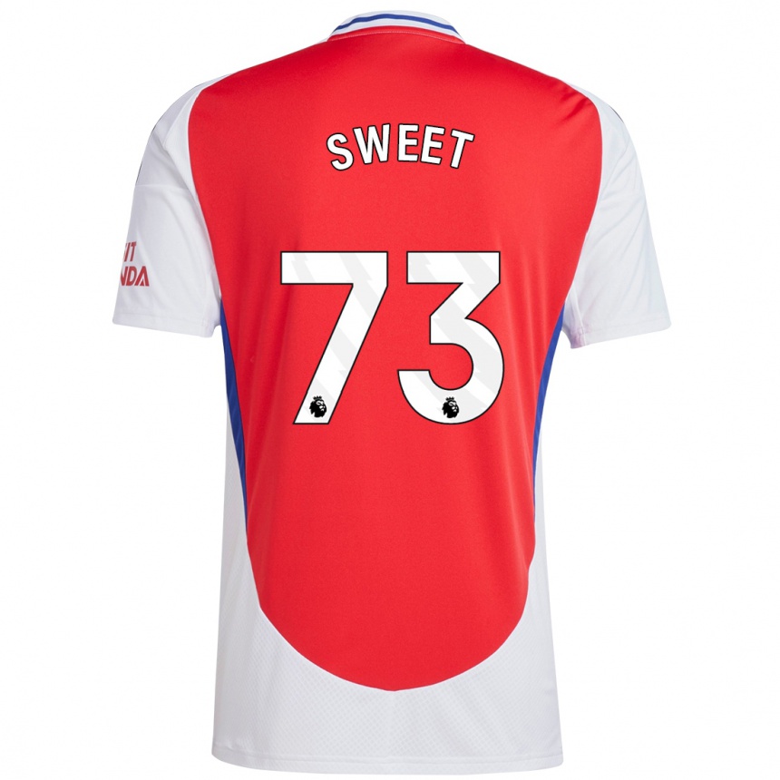 Kids Football James Sweet #73 Red White Home Jersey 2024/25 T-Shirt