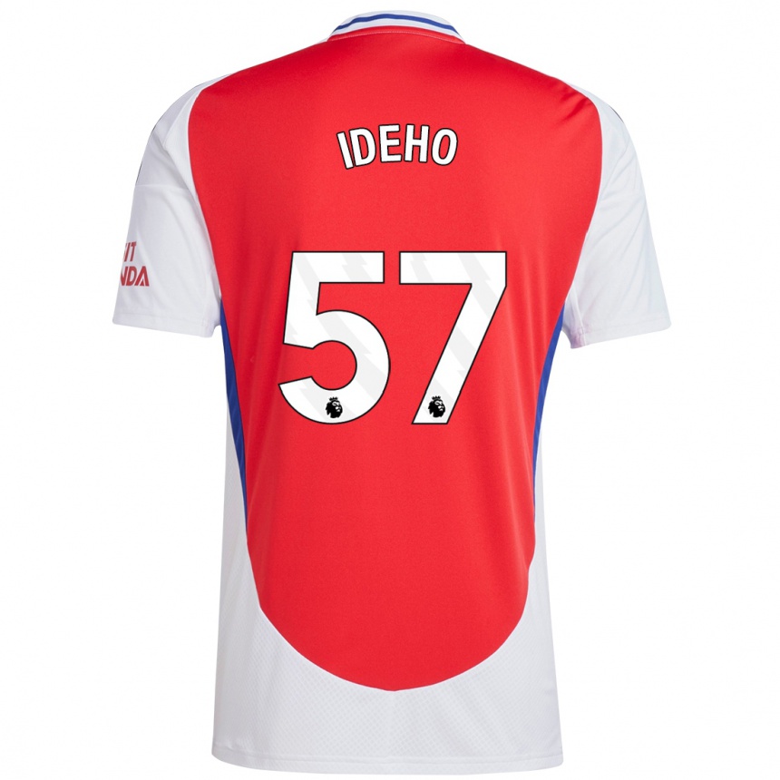 Kids Football Joel Ideho #57 Red White Home Jersey 2024/25 T-Shirt