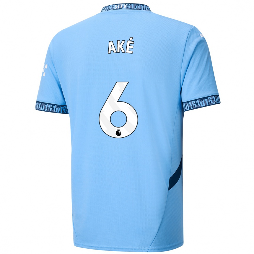 Kids Football Nathan Ake #6 Navy Blue Home Jersey 2024/25 T-Shirt