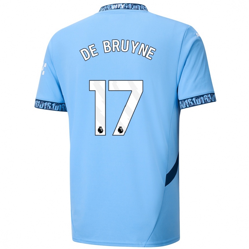 Kids Football Kevin De Bruyne #17 Navy Blue Home Jersey 2024/25 T-Shirt