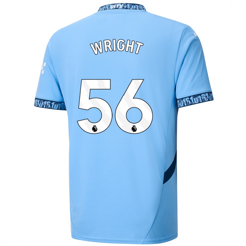 Kids Football Jacob Wright #56 Navy Blue Home Jersey 2024/25 T-Shirt