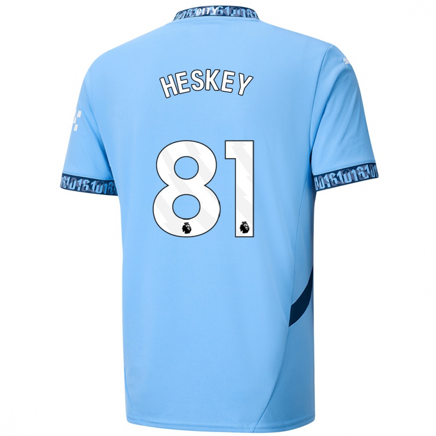 Kids Football Jaden Heskey #81 Navy Blue Home Jersey 2024/25 T-Shirt