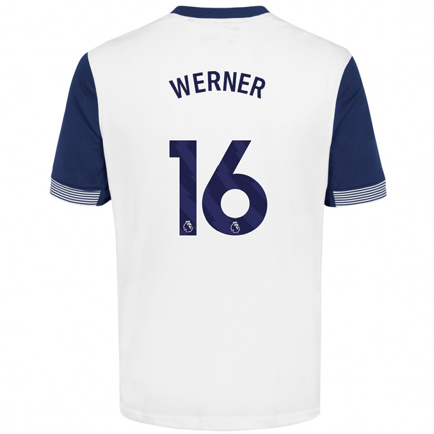 Kids Football Timo Werner #16 White Blue Home Jersey 2024/25 T-Shirt