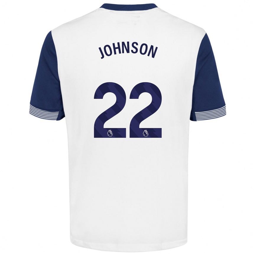 Kids Football Brennan Johnson #22 White Blue Home Jersey 2024/25 T-Shirt