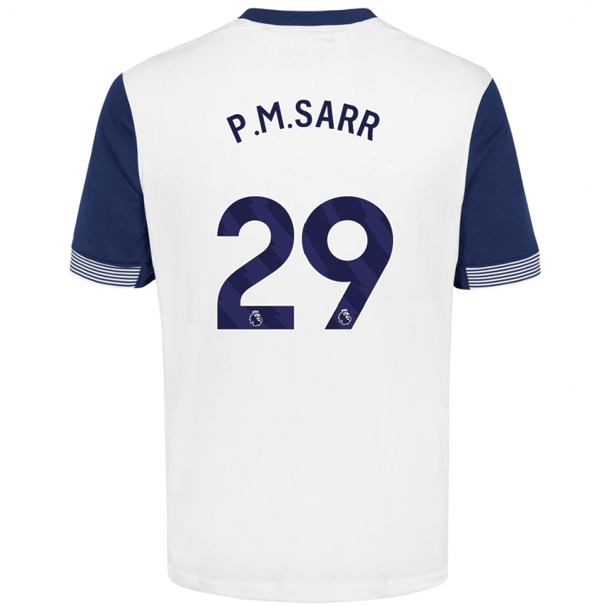 Kids Football Pape Matar Sarr #29 White Blue Home Jersey 2024/25 T-Shirt