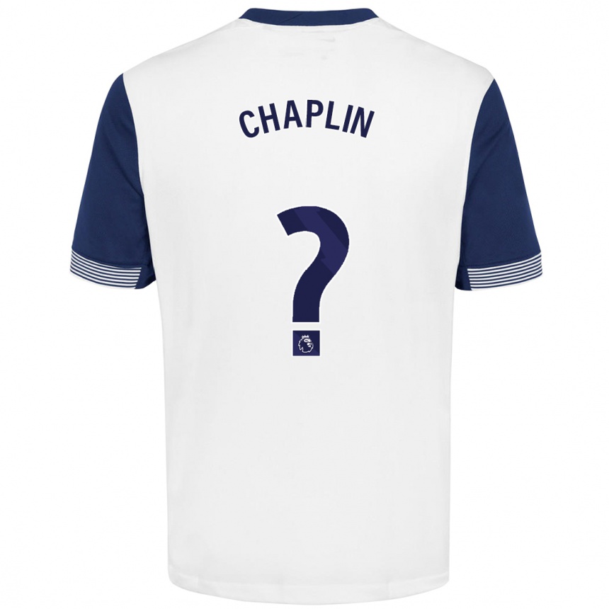 Kids Football Archie Chaplin #0 White Blue Home Jersey 2024/25 T-Shirt