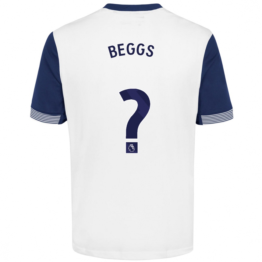 Kids Football Jamel Beggs #0 White Blue Home Jersey 2024/25 T-Shirt