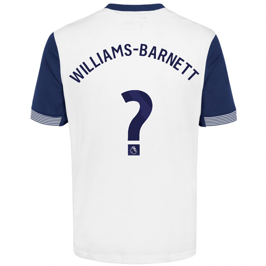 Kids Football Lucá Williams-Barnett #0 White Blue Home Jersey 2024/25 T-Shirt