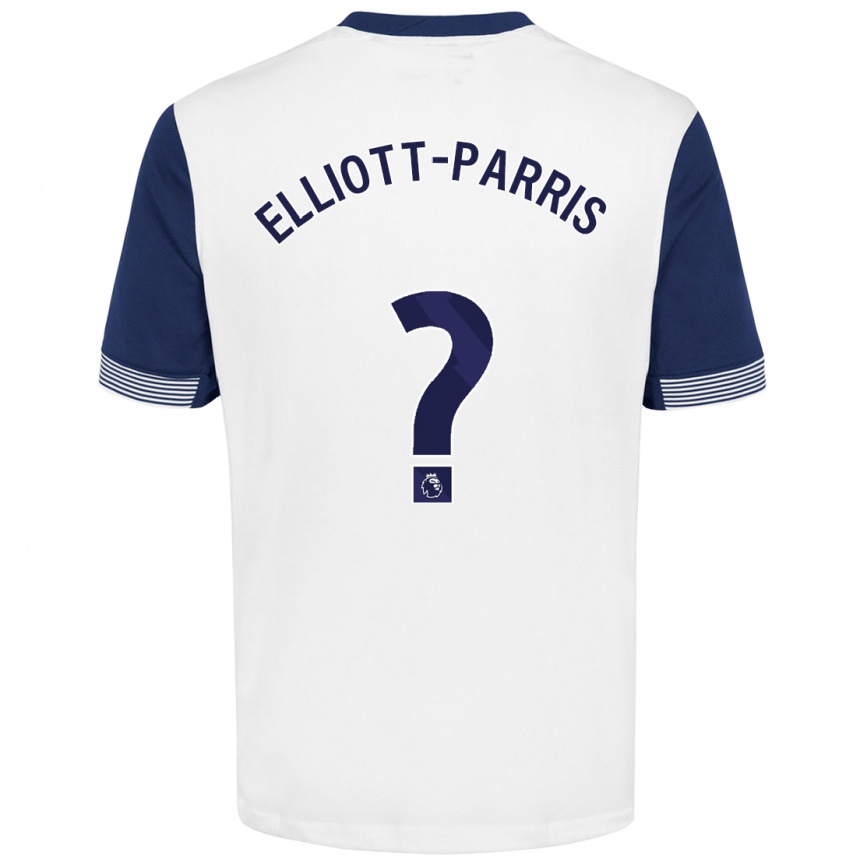 Kids Football Reiss Elliott-Parris #0 White Blue Home Jersey 2024/25 T-Shirt