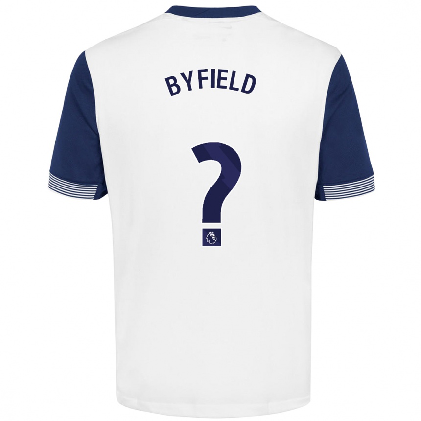 Kids Football Jun'ai Byfield #0 White Blue Home Jersey 2024/25 T-Shirt