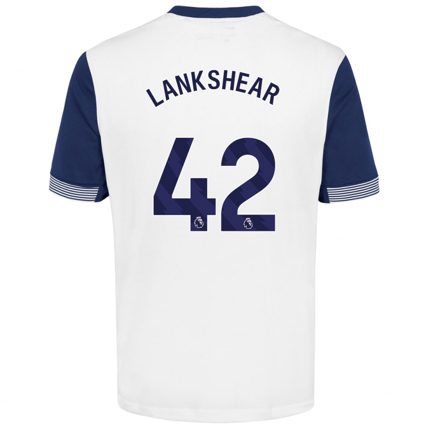 Kids Football Will Lankshear #42 White Blue Home Jersey 2024/25 T-Shirt