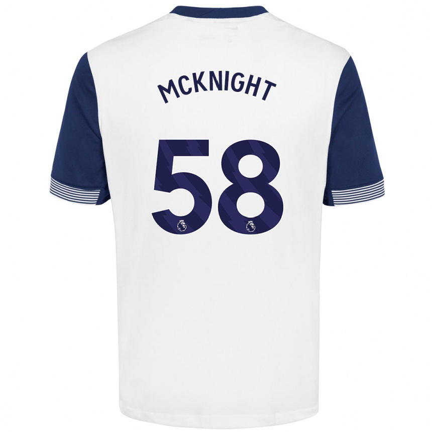 Kids Football Maxwell Mcknight #58 White Blue Home Jersey 2024/25 T-Shirt