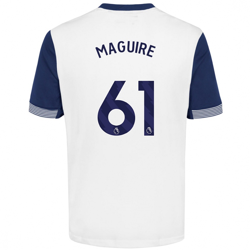 Kids Football Aaron Maguire #61 White Blue Home Jersey 2024/25 T-Shirt