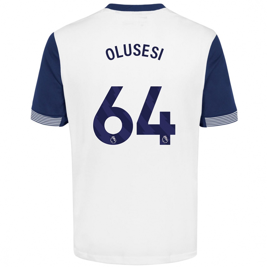 Kids Football Callum Olusesi #64 White Blue Home Jersey 2024/25 T-Shirt