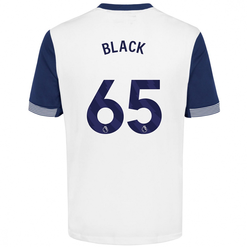 Kids Football Leo Black #65 White Blue Home Jersey 2024/25 T-Shirt