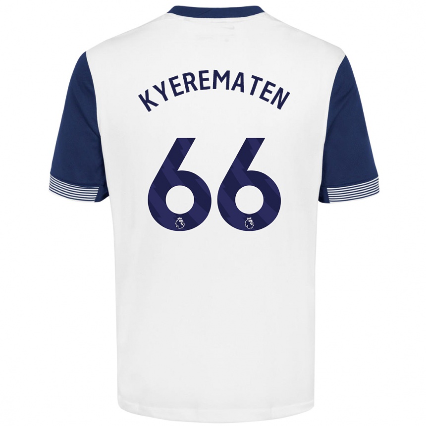 Kids Football Rio Kyerematen #66 White Blue Home Jersey 2024/25 T-Shirt