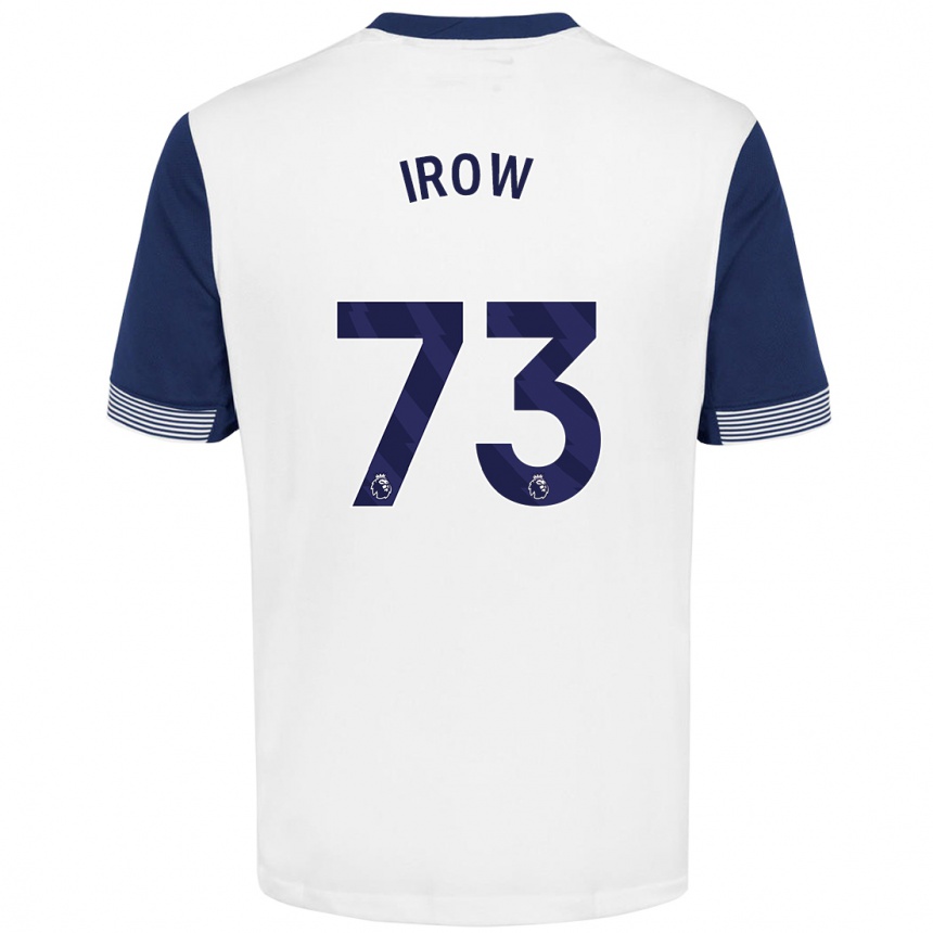 Kids Football Oliver Irow #73 White Blue Home Jersey 2024/25 T-Shirt