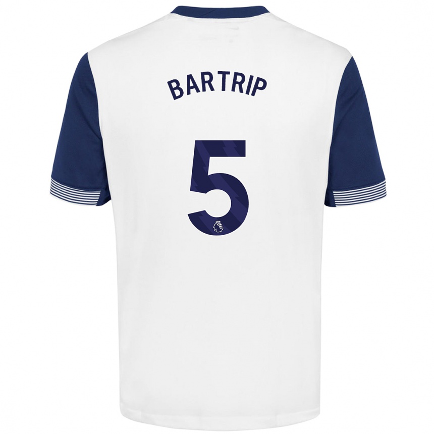 Kids Football Molly Bartrip #5 White Blue Home Jersey 2024/25 T-Shirt