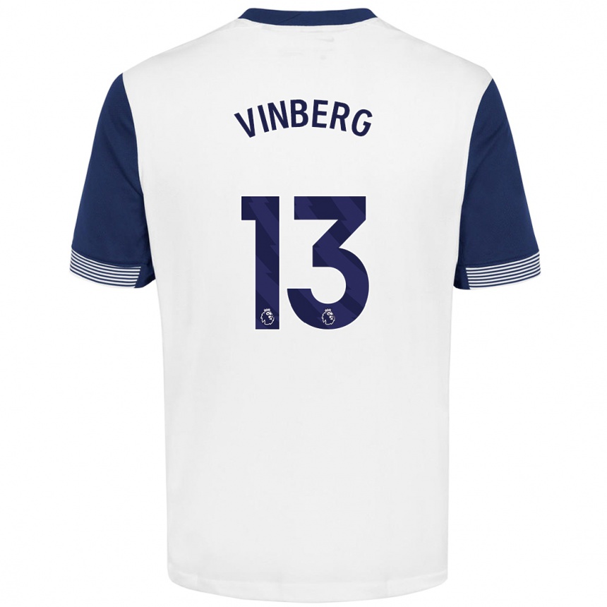 Kids Football Matilda Vinberg #13 White Blue Home Jersey 2024/25 T-Shirt