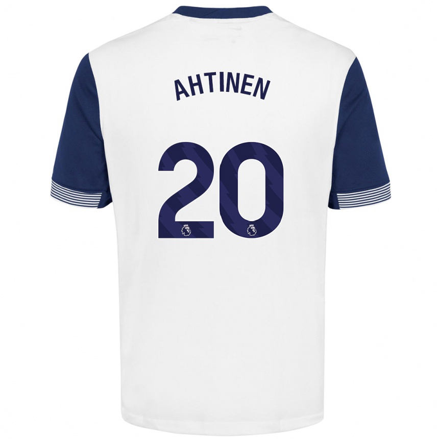 Kids Football Olga Ahtinen #20 White Blue Home Jersey 2024/25 T-Shirt