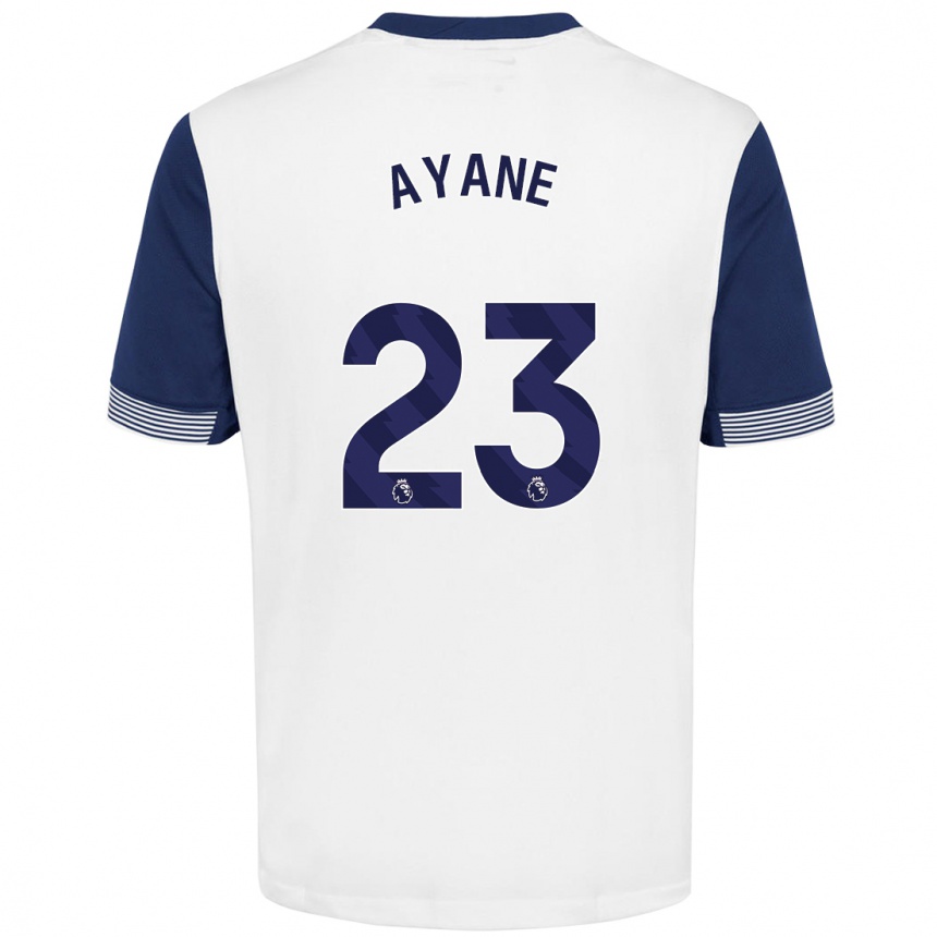 Kids Football Rosella Ayane #23 White Blue Home Jersey 2024/25 T-Shirt