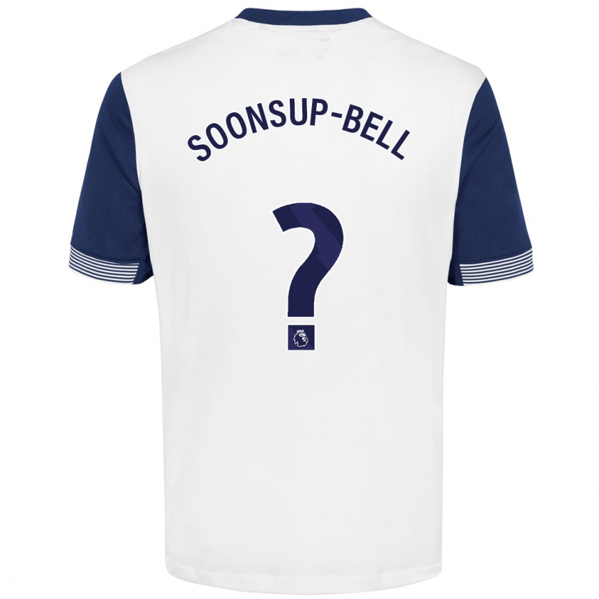 Kids Football Jude Soonsup-Bell #0 White Blue Home Jersey 2024/25 T-Shirt