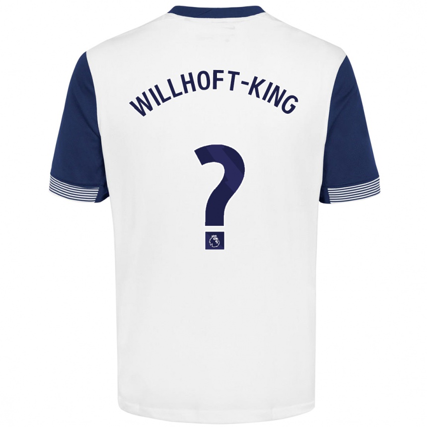 Kids Football Han Willhoft-King #0 White Blue Home Jersey 2024/25 T-Shirt