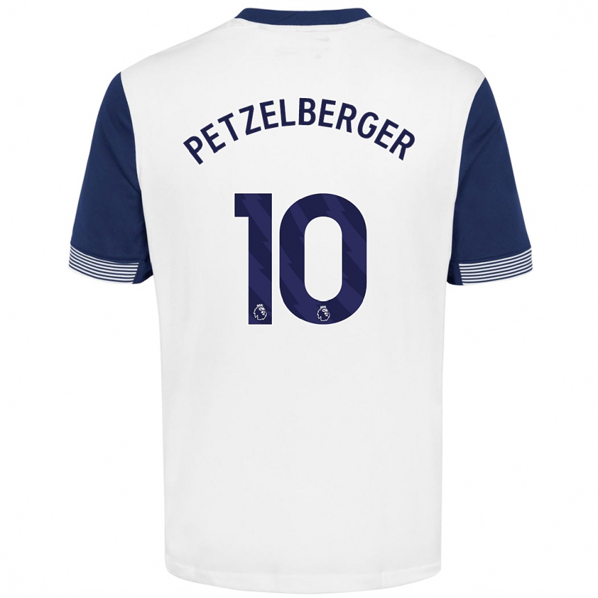 Kids Football Ramona Petzelberger #10 White Blue Home Jersey 2024/25 T-Shirt