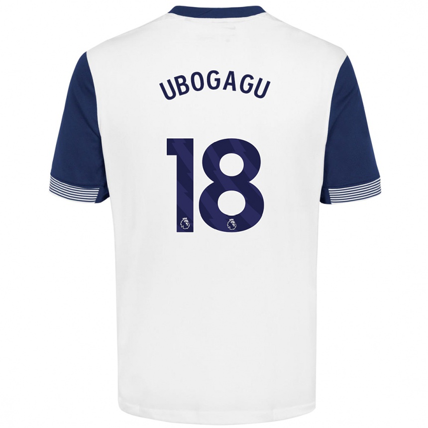 Kids Football Chioma Ubogagu #18 White Blue Home Jersey 2024/25 T-Shirt