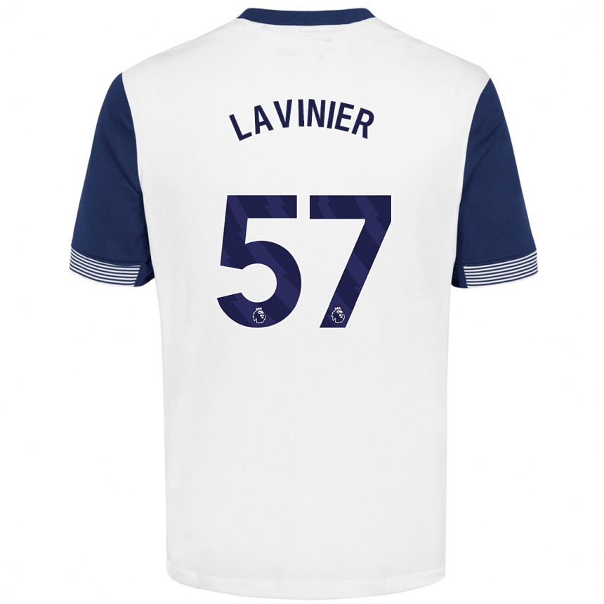 Kids Football Marcel Lavinier #57 White Blue Home Jersey 2024/25 T-Shirt