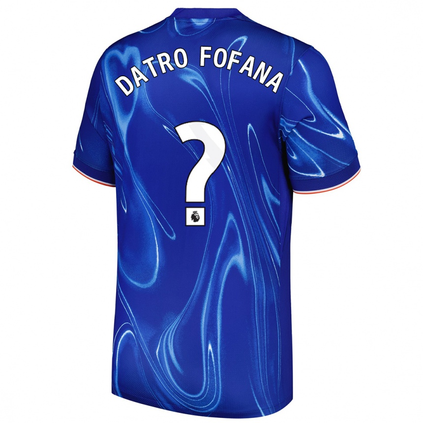 Kids Football David Datro Fofana #0 Blue White Home Jersey 2024/25 T-Shirt