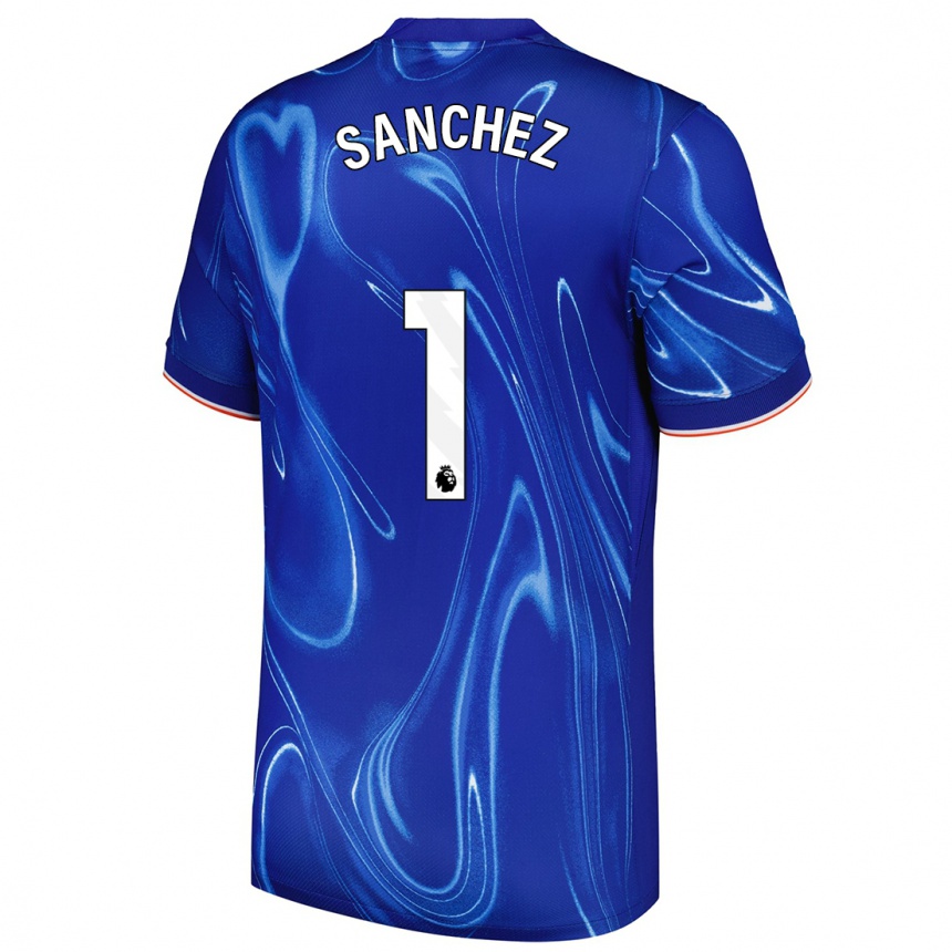 Kids Football Robert Sánchez #1 Blue White Home Jersey 2024/25 T-Shirt