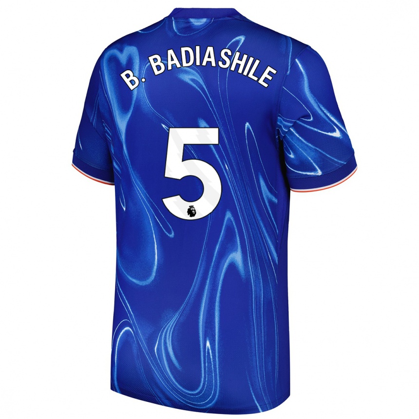 Kids Football Benoît Badiashile #5 Blue White Home Jersey 2024/25 T-Shirt