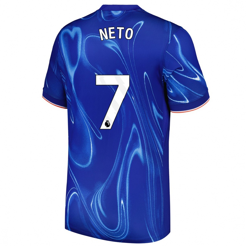 Kids Football Pedro Neto #7 Blue White Home Jersey 2024/25 T-Shirt