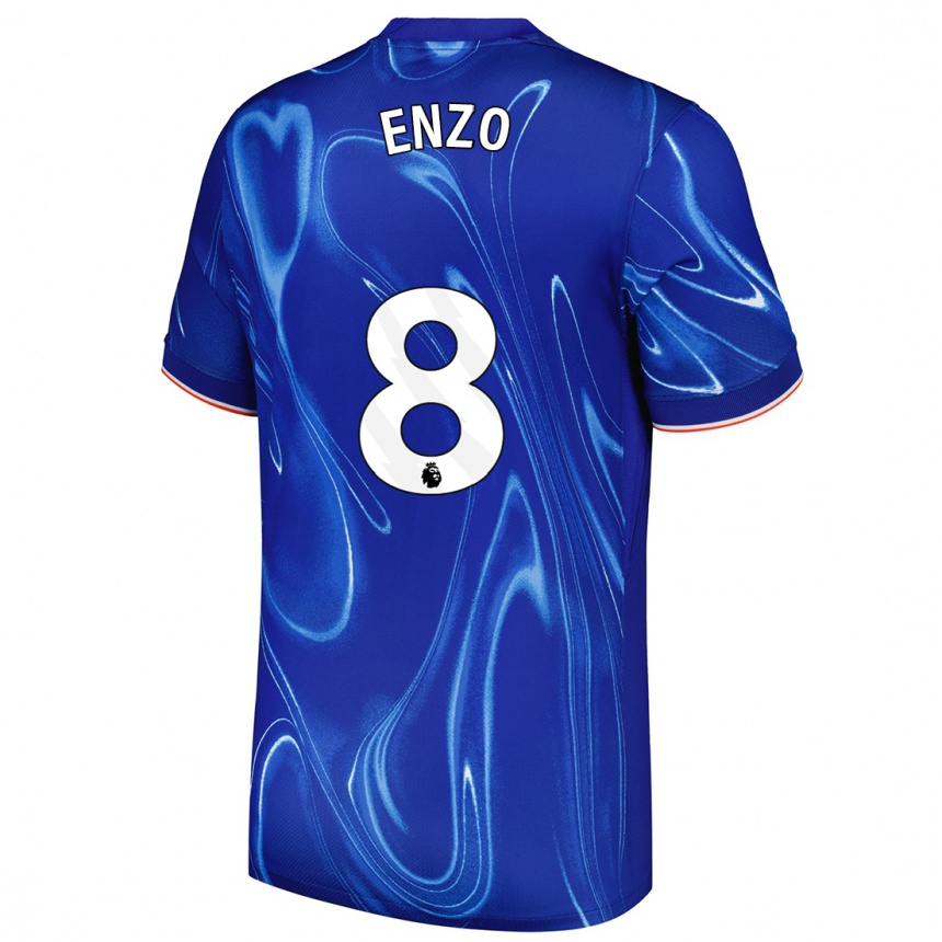 Kids Football Enzo Fernández #8 Blue White Home Jersey 2024/25 T-Shirt