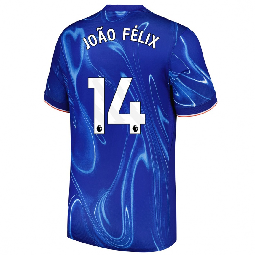 Kids Football Joao Felix #14 Blue White Home Jersey 2024/25 T-Shirt