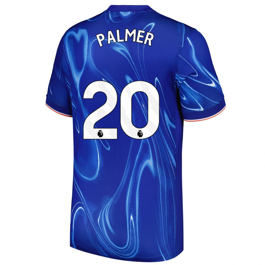 Kids Football Cole Palmer #20 Blue White Home Jersey 2024/25 T-Shirt